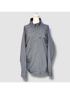 Ballys Casino Mens Softshell Jacket 3XL Grey Lined EUC Zipper Pockets Classic